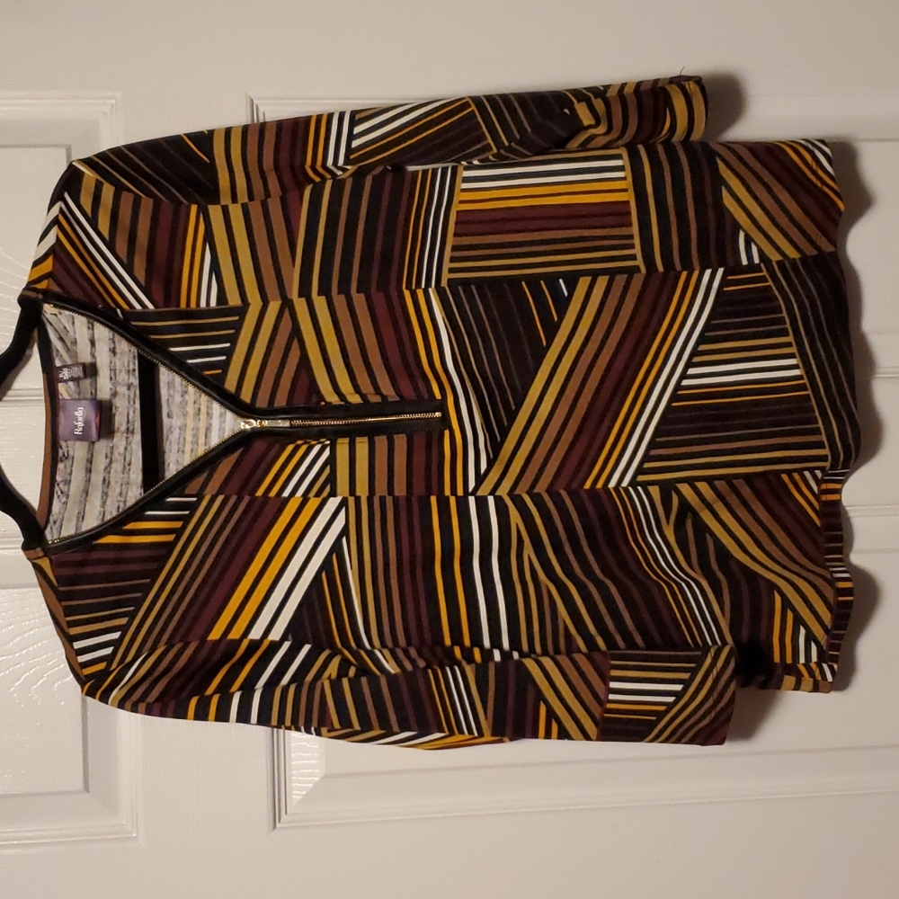 Rafaella Geometric Striped Top